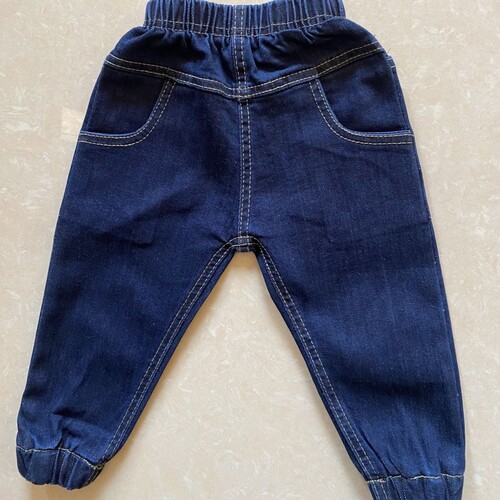 Children's jeans for little boys and babies, elastic, cute and trendy, outerwear pants for kids