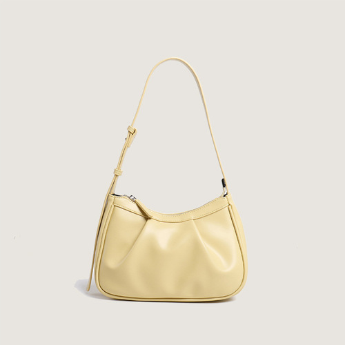 Women's bag 2024 Korean version new ins pleated armpit bag small fresh fashionable shoulder cloud bag baguette bag for women