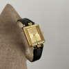 IEKE Hot-selling small gold watch for women, light luxury niche students, retro high-end leather quartz watch manufacturer supply