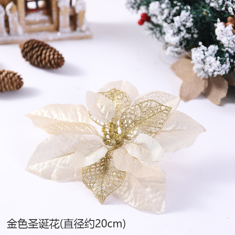 2025 flores de navidad simuladas flores de navidad árbol de navidad accesorios de guirnaldas decoración de árbol de navidad decoración de caña al por mayor