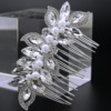 Silver metal drill for bride, hair accessory from pearl, hairgrip, accessories, flowered