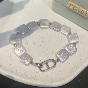 Zhuji Zhizhen New Baroque Special-Shaped Pearl All-Body Sterling Silver Bracelet Personalized Niche Design Sense Light Luxury Style