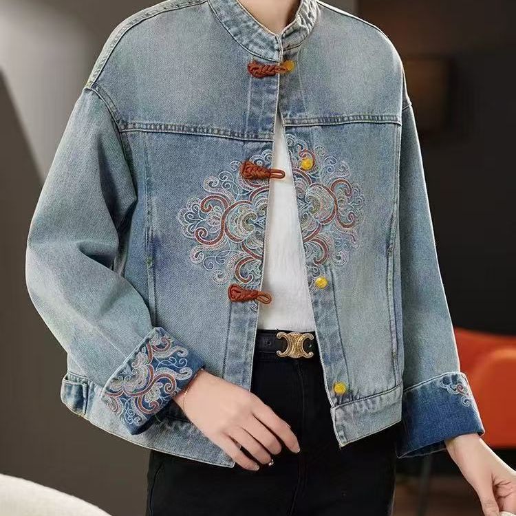 Qadın üçün cins jaket, yaz-payız üçün qısa model