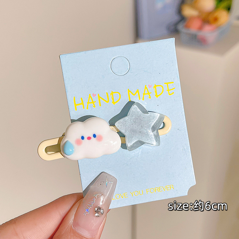 Pinza para el cabello de dopamina sin costuras de color caramelo clip lateral femenino flequillo clip para el cabello roto tocado clip de pico de pato y2k horquilla de una palabra