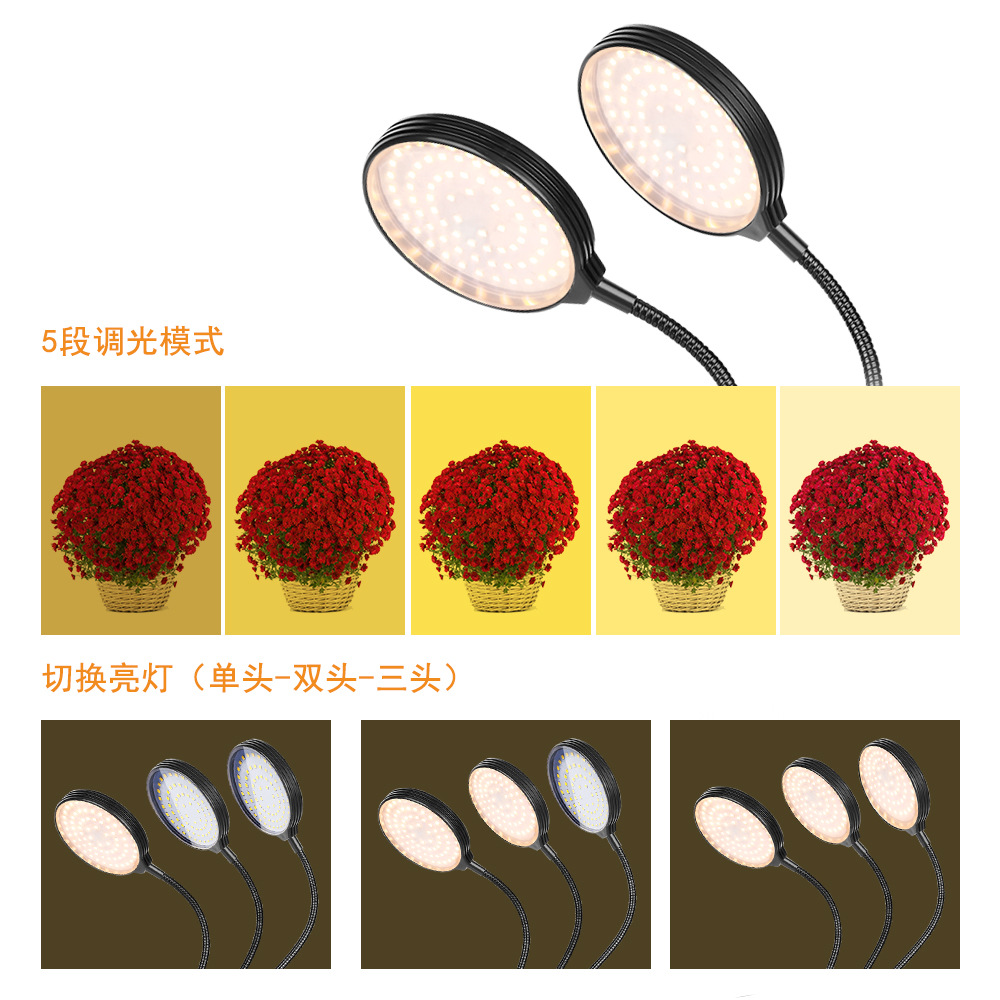 謙潤(rùn)照明植物燈LED夾子多肉補(bǔ)光燈全光譜室內(nèi)綠植盆栽圓盤種植燈