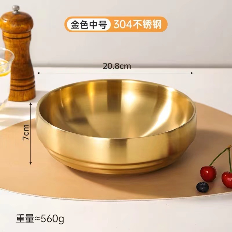 스테인리스 냉면 그릇 17~25cm 이중 구조 변형 방지 비빔밥 라면 샐러드 볼