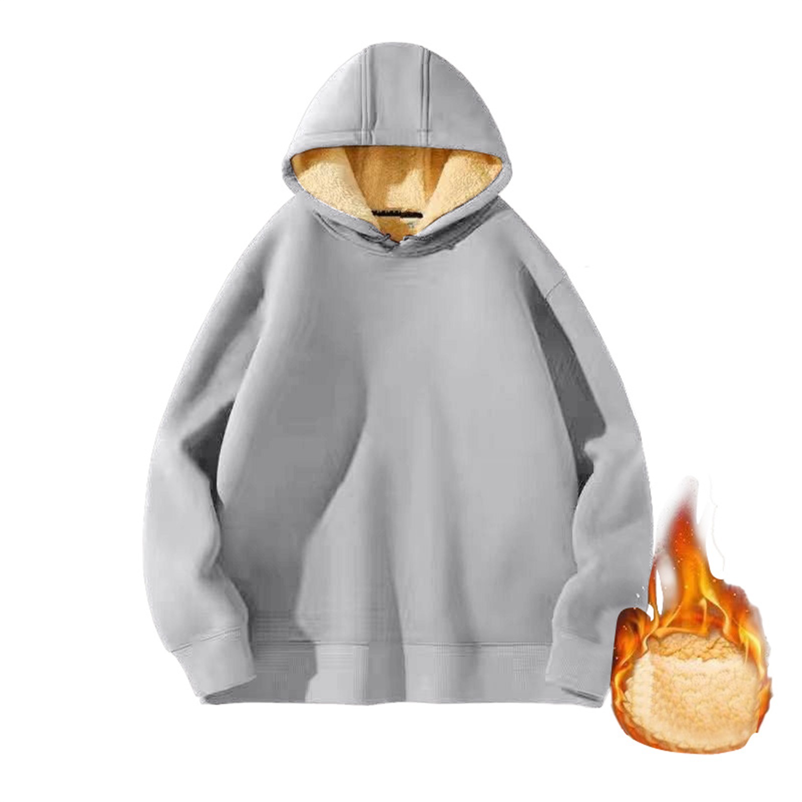 Amazon 2024 New Style Lambswool Fleece Lined Thick Sweatshirt, Couple Style Loose-fitting Jacket Wholesale