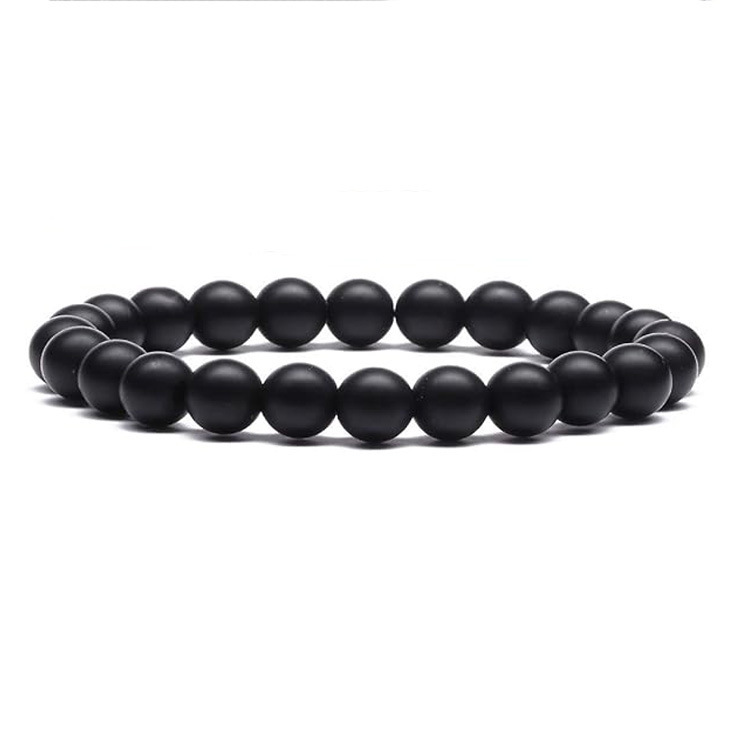 Cross-Border Supply Hot-Selling Bracelets, Black Bead Agate Bracelets, Couple's Handmade Beaded Bracelets, Men's Natural Tiger Eye Stone Bracelets
