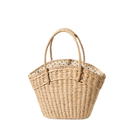New Korean Grass Woven Bag for Women, Fashion Silk Scarf Summer Grass Bag Weaving Bag Beach Vacation Sand Bag Shoulder Bag