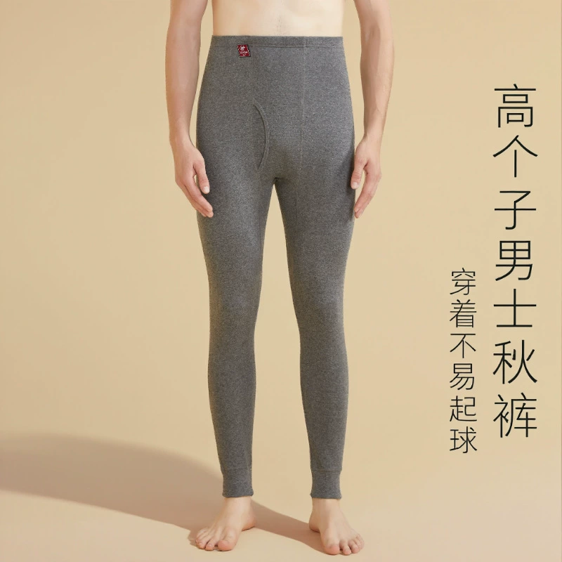 Высокие мужские осенние брюки, хлопковые тонкие эластичные свободные удлиненные брюки с высокой талией, удлиненные термобрюки, цельные 085