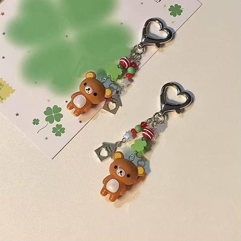 Rilakkuma's House Cute Easy Pendant Keychain Gubon Chain Card Holder Card Clip DIY Beads