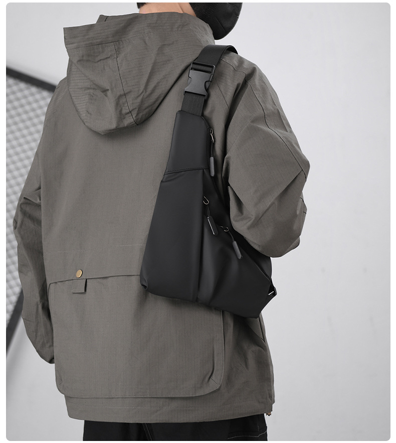 Fashionable men's underarm prepuce chest bag, men's backpack, single shoulder chest bag, anti splashing diagonal chest bag, large capacity chest bag_voghion.com