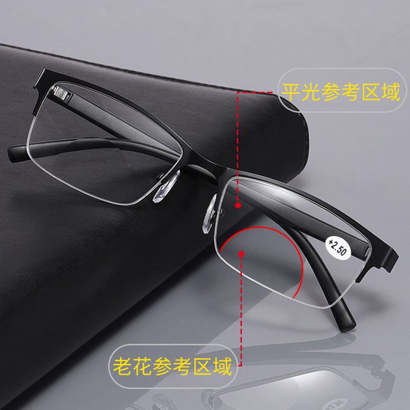 2025 new half-frame reading reading glasses with long and near…
