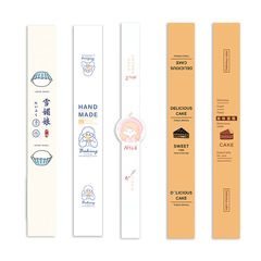 Baking packaging long strip waterproof self-adhesive cake labels sticker strips vacuum forming box waterproof sealing sticker paper for logo stickers