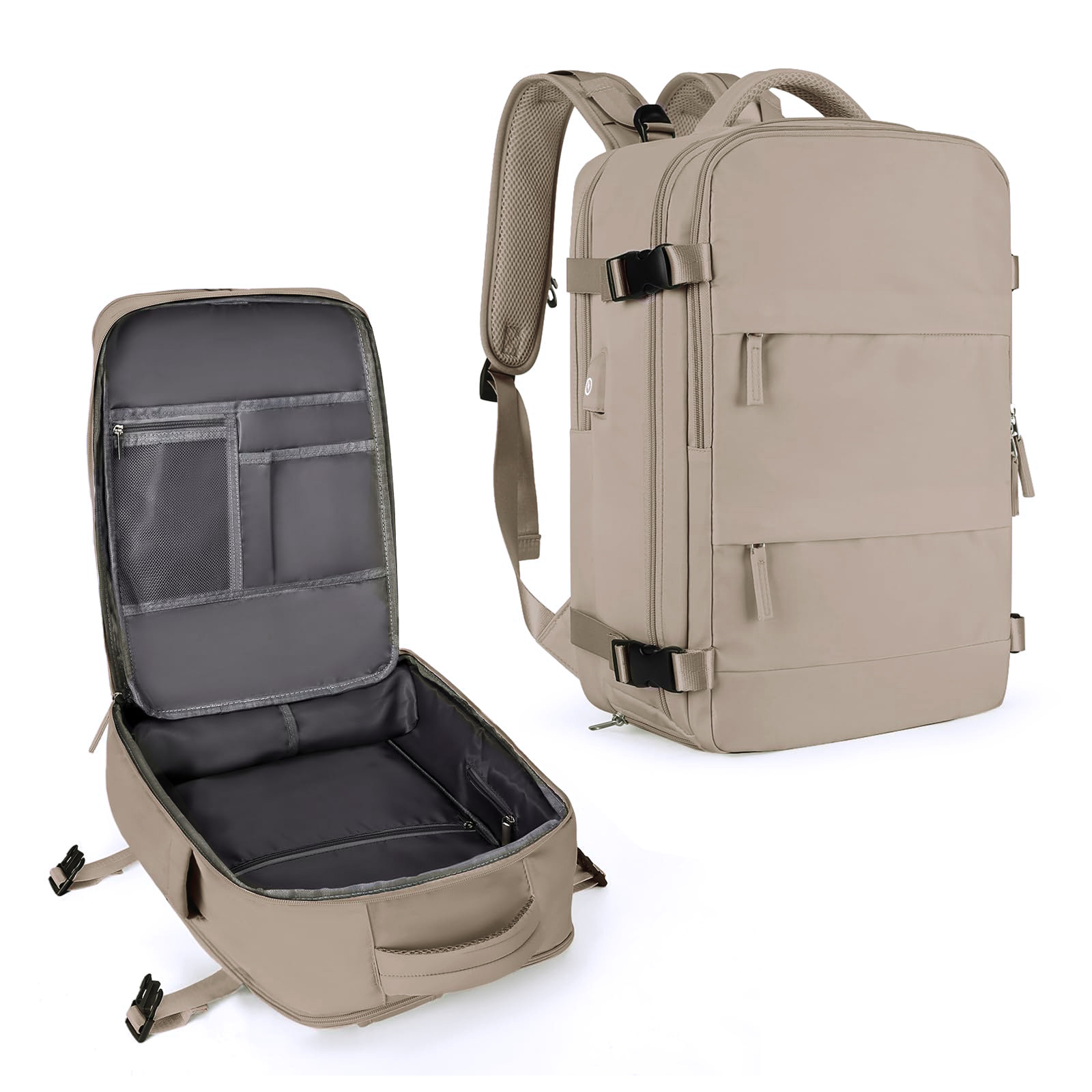 2100g Weight Nylon Lining Material Zipper Closure Type Double Shoulder Straps Strap Type Functional Backpack Bags Type Daily, Street, Shopping Occasion Nylon Material Waterproof Function Laptop Backpack Backpack Solid Color Pattern All Seasons Season Unisex Gender Elegant, Streetwear Style Square Shape Travel Backpack Girls Large Capacity Multi-Functional Luggage Backpack Short Trip Business Travel Bag 53