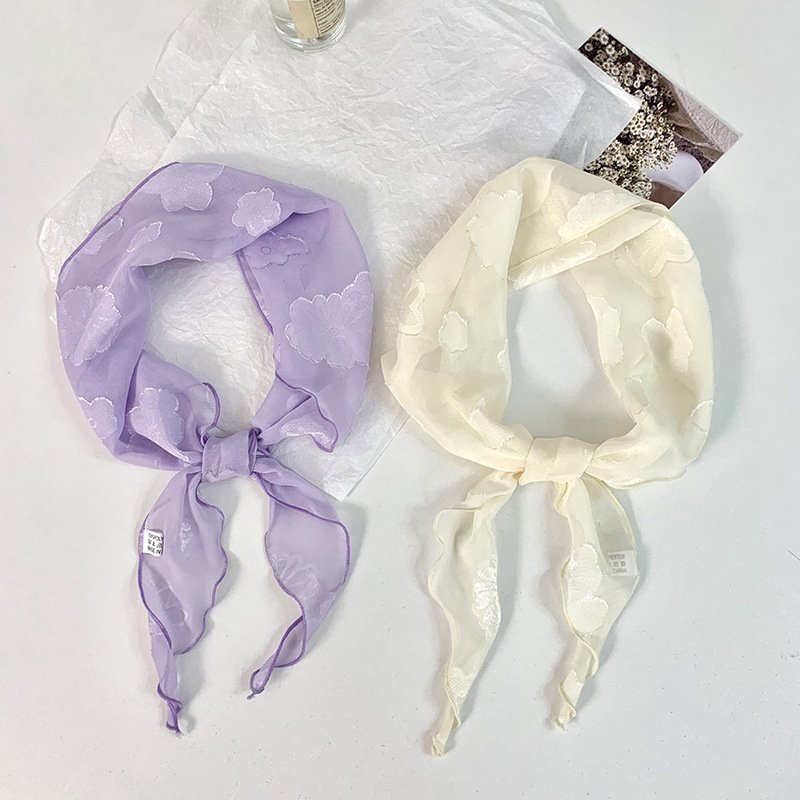 Pañuelo para el cabello pastoral femenino de verano nuevo estilo bufanda de seda sensación de alta calidad bufanda de flores bufanda triangular bufanda de cuello bufanda pequeña