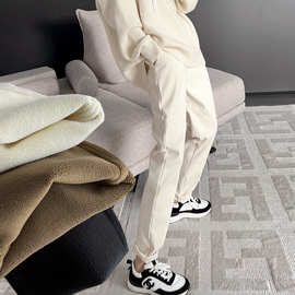 保命冬裤系列 韩国东大门弹力加厚直筒工装女士净色显瘦休闲长裤
