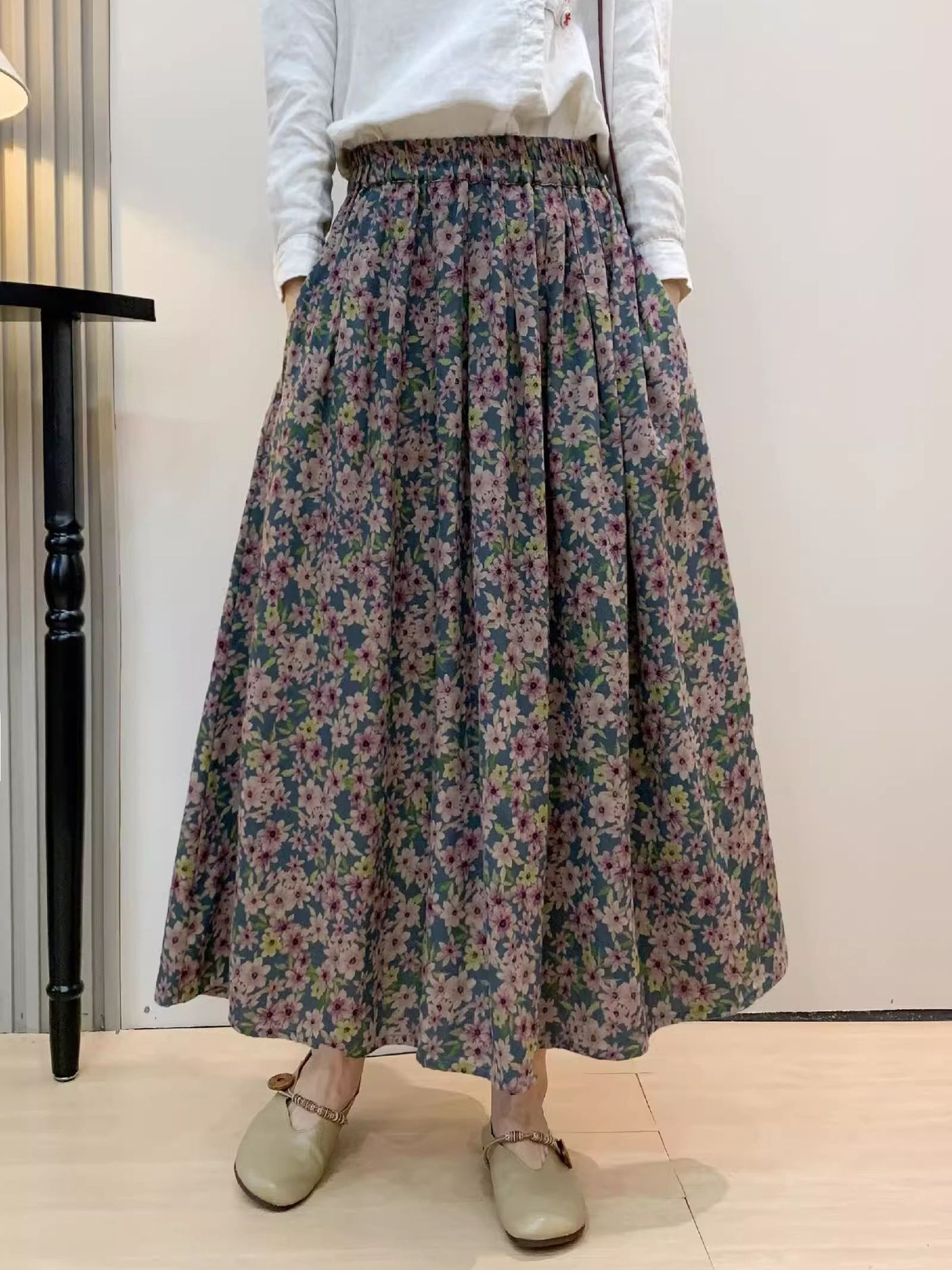 Spring retro long skirt