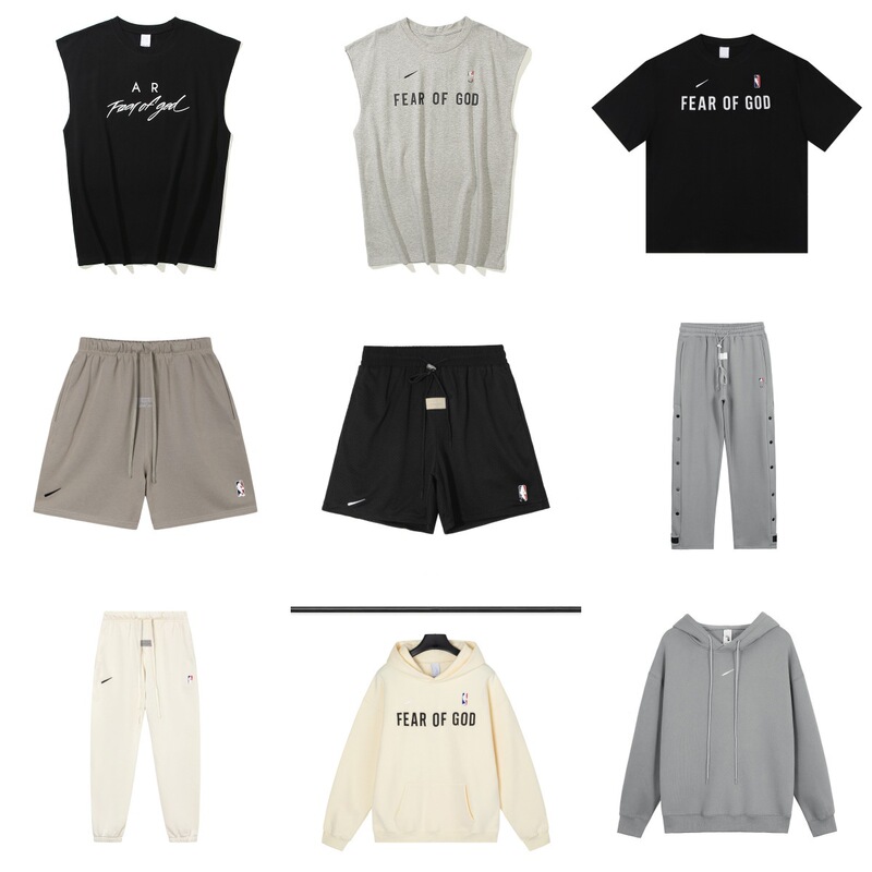 Sports Trendy Brand Fog Three-Party Joint Series Collection Men's and Women's Double-Hat Sweatshirts Fleece-Lined Button-Down Pants Wholesale Sports Trendy Brand Fog Three-Party Joint Series Collection Men's and Women's Double-Hat Sweatshirts Fleece-Lined Button-Down Pants Wholesale