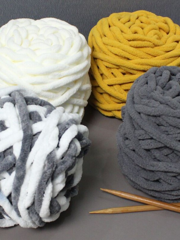 Thick ice thread yarn ball for knitting scarves, DIY handmade knitting material kit, crochet slippers for men and women to knit themselves