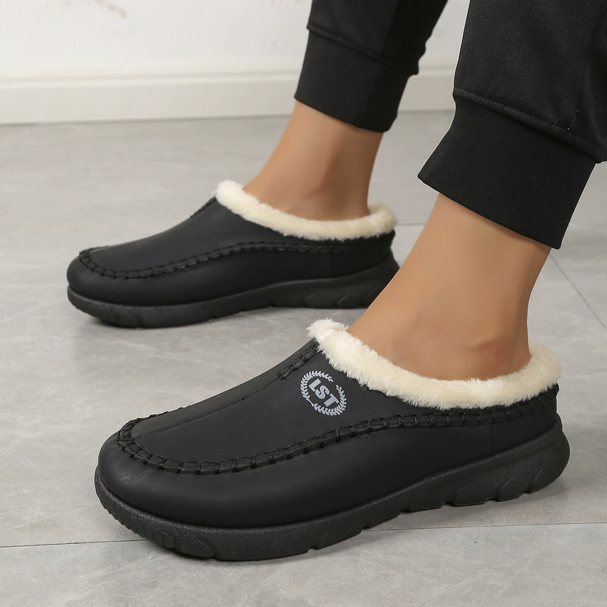 2024 внешнеторговые трансграничные взрывные осенние и зимние шерстяные хлопчатобумажные тапочки для дома