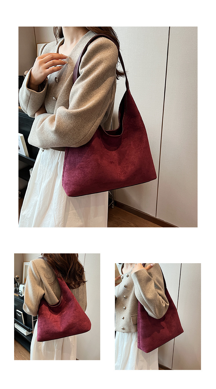 Borsa a tracolla donna retro in velluto effetto camoscio_voghion.com