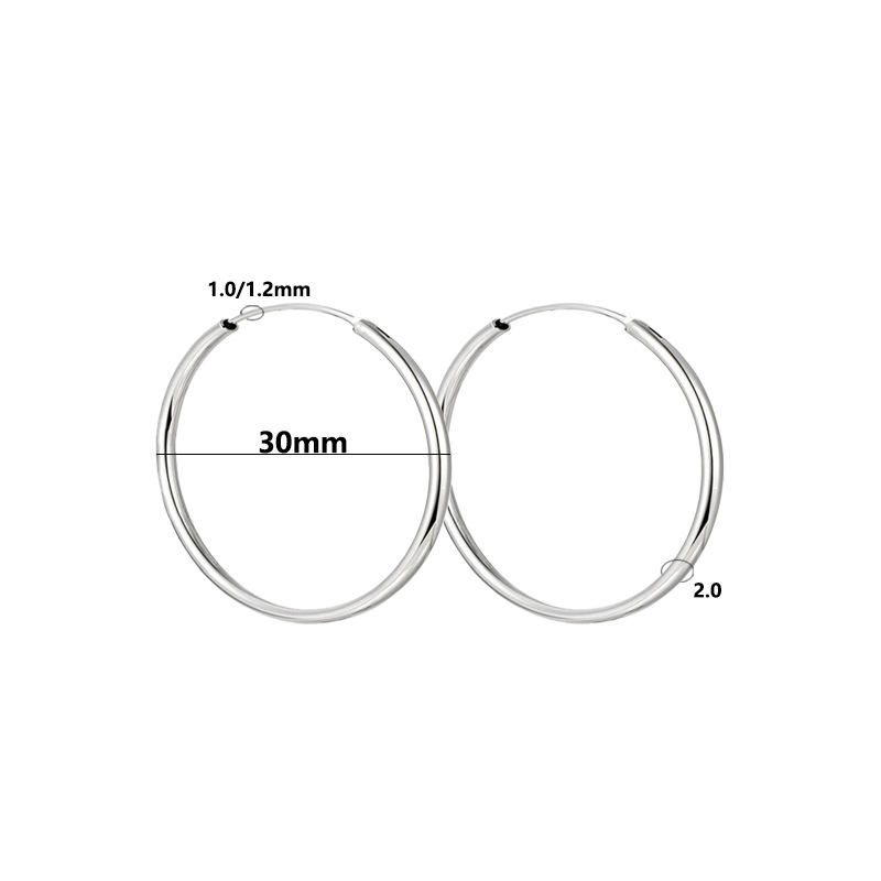 Hoop earrings, 30mm