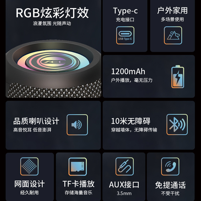 蓝牙音箱3级防水家用户外无线蓝牙插卡外贸新款便携小音箱|undefined
