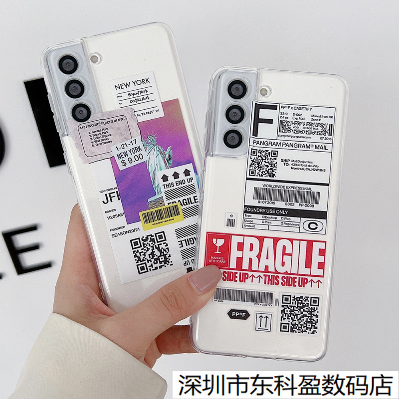 Suitable for Samsung S25Ultra Apple Iphone17 Ins Fragile Statue of Liberty Label Mobile Phone Case Protective Cover