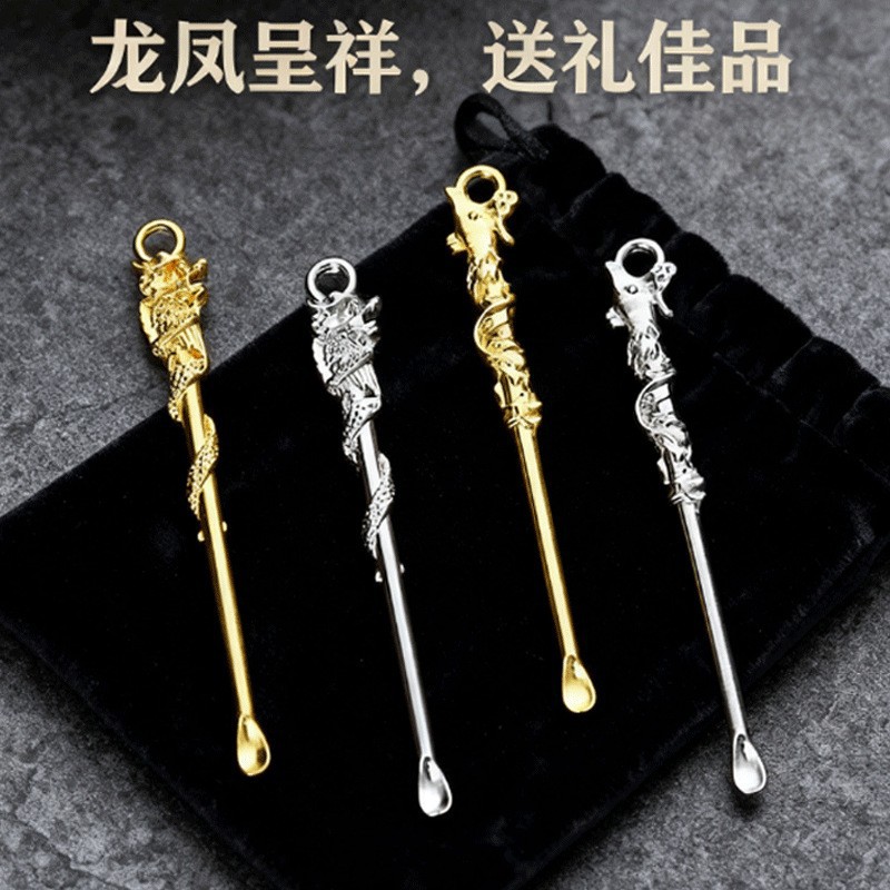 Pure copper bamboo handle ear scoop creative personality simple ear scoop pendant ear keychain pendant wholesale