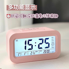 シンプルで賢い時計電子目覚まし時計学生専用怠け者寝坊led時計静音バックライトデジタルデスクトップ時計