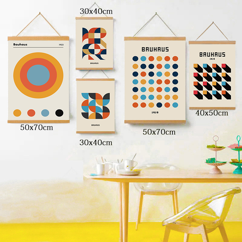 Cross-Border Nordic Bauhaus Style Abstract Geometric Color Block Photo Wall Decoration Painting Hanging Painting Meter Box Blocking Hanging Cloth