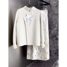 深圳南油小洋装名媛高级感新中式国风呢子外套马面裙两件套女秋冬