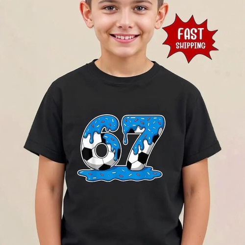 2026 New Christmas Children's Fine Combed Cotton 67 Short Sleeve Girls' T-Shirts Children's Apparel Boys' Short Sleeve