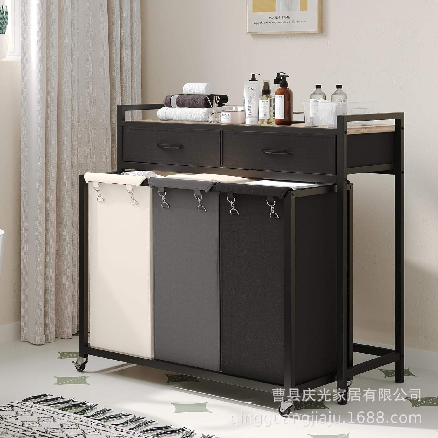 Movable Household Laundry Basket, Detachable High-Value Storage Basket, Dirty Clothes Basket