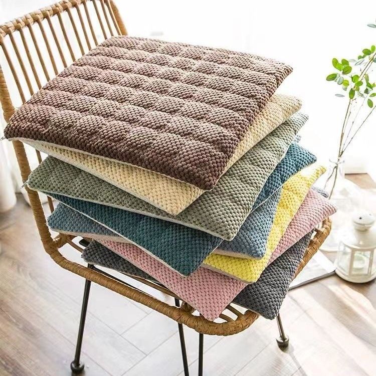 Dining Chair Cushion, Square, Suitable for All Seasons, Cotton and Linen, Non-Slip, Solid Color Chair Pad, for Restaurant and Home Use, Removable and Washable