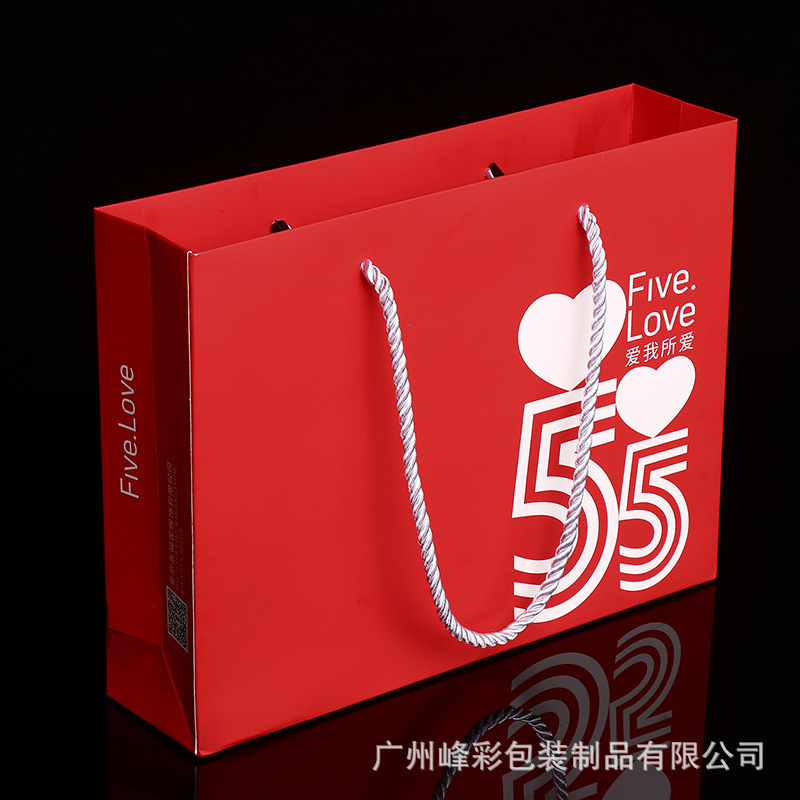 手提纸袋加厚可印LOGO  服装店衣服袋子 订企业袋礼品袋 白卡纸袋