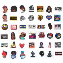 【黑人系列鞋花】黑人命 BLM 非洲拳头 黑人女孩  洞洞鞋鞋花