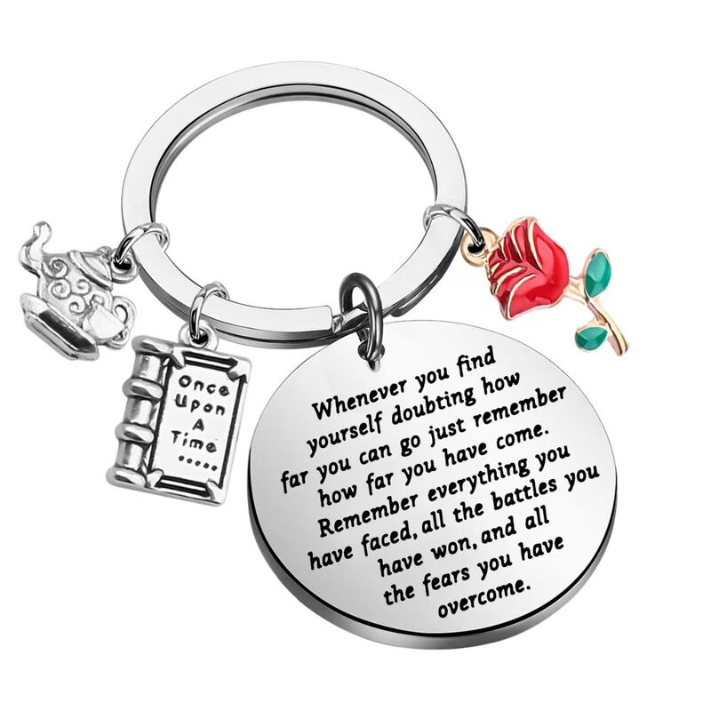 Cross-Border Amazon Best-Selling Fairy Tale Princess Series Stainless Steel Keychain for Children and Daughters Gift Keychain