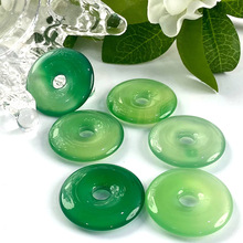 厂家促销跨境绿玛瑙25*5mm厚平安扣吊坠饰品配件裸石半成品