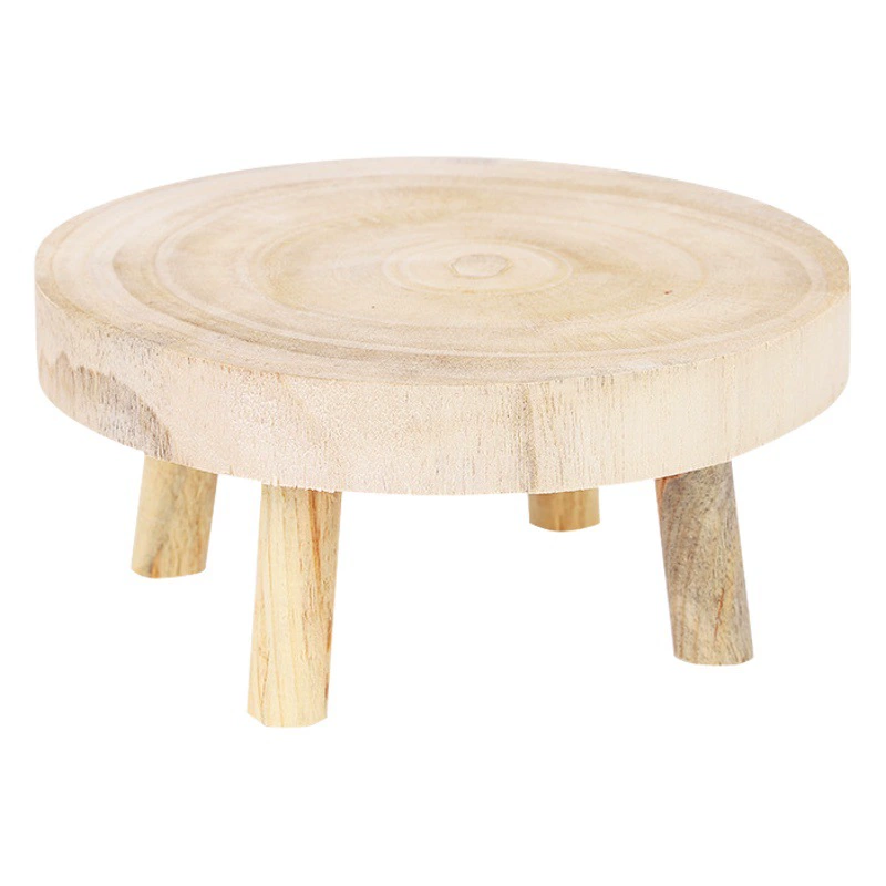 Оптовый дизайн новых стульев из массива дерева в китайском стиле с зелеными растениями, а также круглых табуретов в античном стиле из обожженного дерева пауловнии для трансграничных продаж на Amazon.