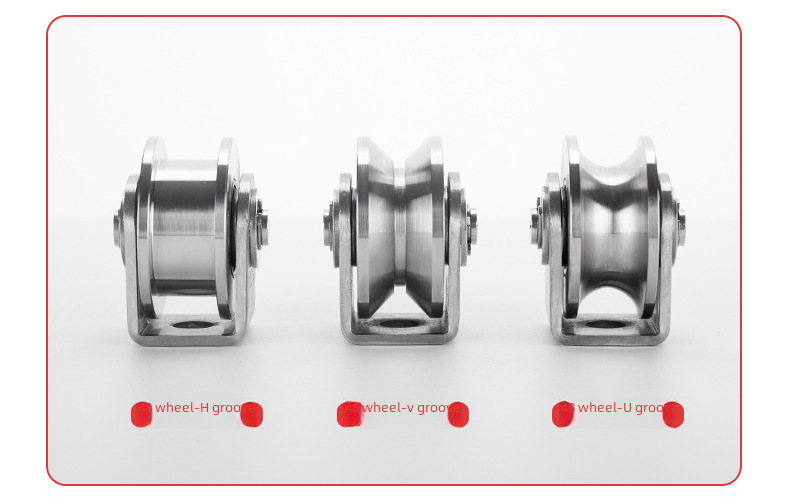 Stainless steel 304/201 track wheel U tripod pulley mobile door hanging wheel U type V type H type groove caster angle wheel