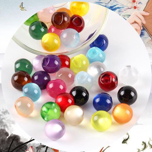 Imitation jade buttons, cheongsam round bead buttons, ancient Tang suit bead buttons, Hanfu DIY buttons, partial hole beads