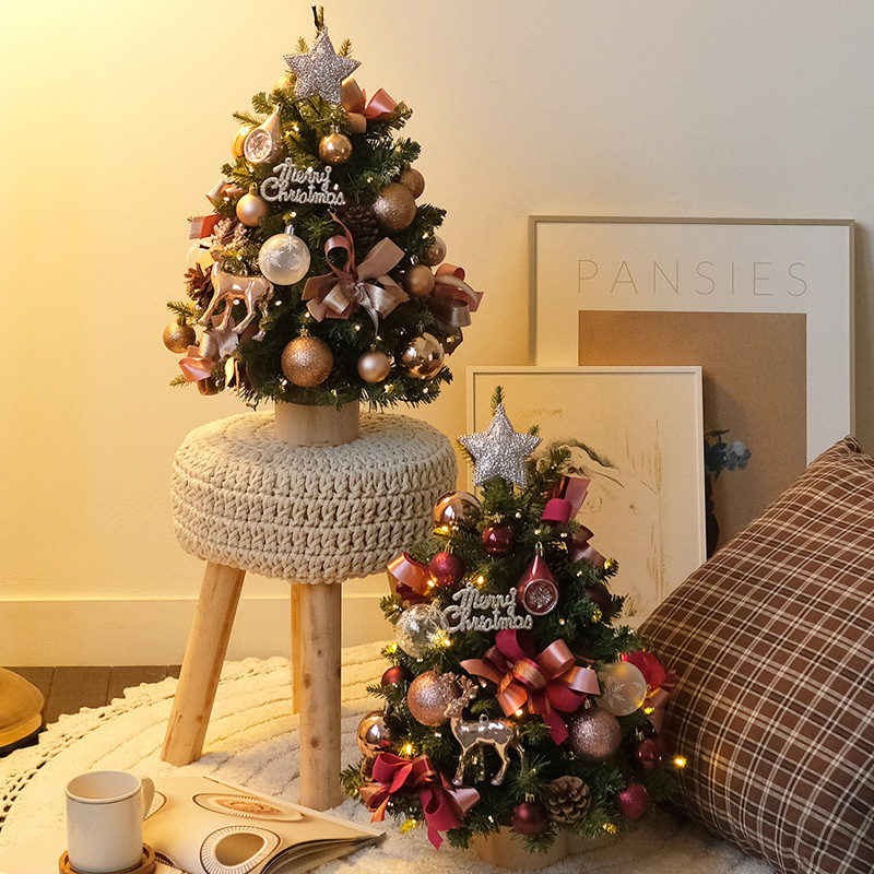 Shengyuan explosión DIY escritorio árbol de Navidad conjunto de pe mezcla de PVC decoración de árbol de Navidad ventana decoración