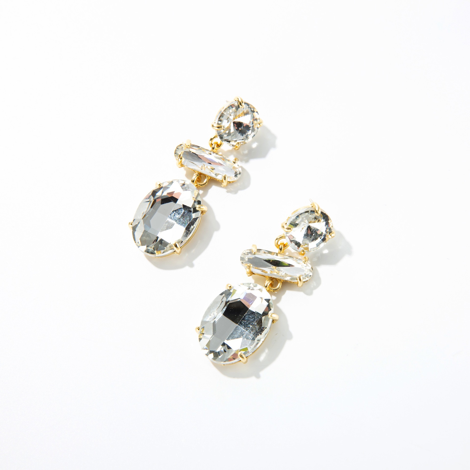 21g Weight Artificial Gemstones Inlay Material Wholesale Jewelry 1 Pair Vintage Style Geometric Alloy Artificial Gemstones Drop Earrings