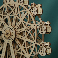 DIY Handmade Wooden Music Ferris Wheel Model 3D Puzzle Gift for Children Toys Desk Ornament