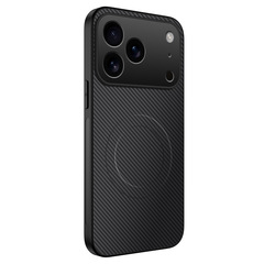 Apple 17 Pro Max用携帯電話ケース、カーボンファイバー柄、磁気吸着、レザー調ソフトケース、iPhone 15対応、磁気ワイヤレス充電対応