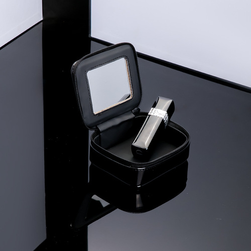 2024 New Cosmetic Case Mini Storage Lipstick Bag High-end Patent Belt Cosmetic Mirror Small Box Cosmetic Women's Bag