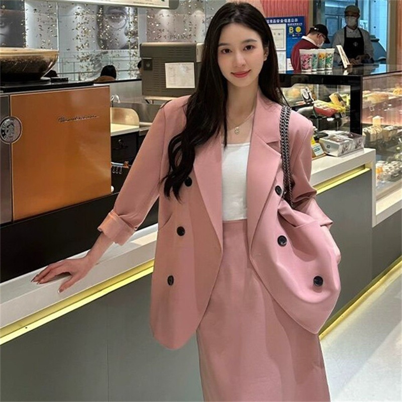 2026 Preppy Style Suit Skirt for Women, New Autumn Style, Korean Fashionable and Elegant Commuter Blazer