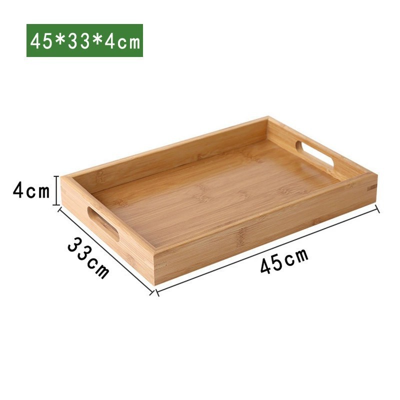 竹の木のトレーの長方形のお茶の皿の実木の家庭用の工夫のお茶のコップのトレーの日本式の木製のパンの木の食事の皿|undefined